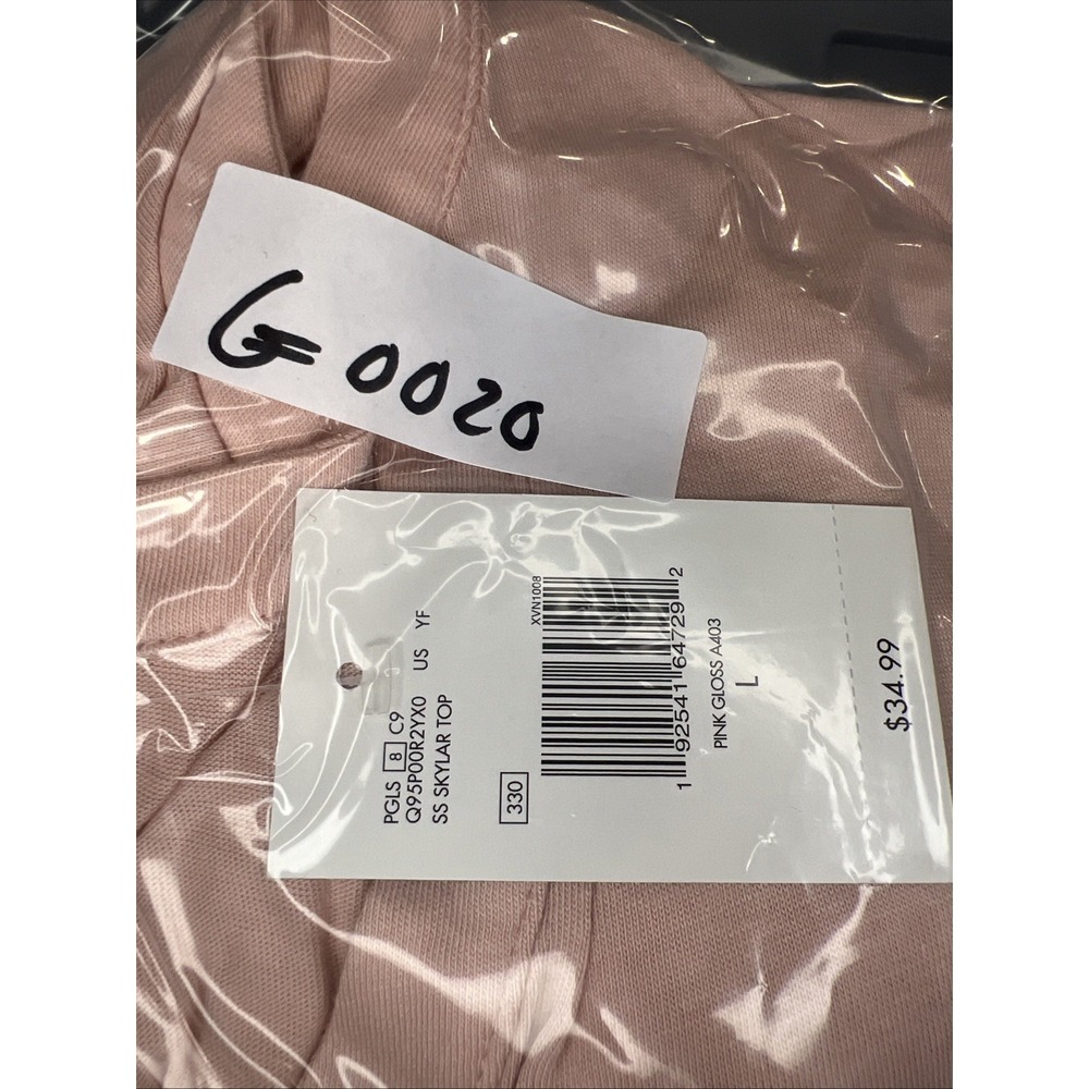 NWT Guess LA Skylar Top Women's L Blush Pink Modal Henley Roll Tab Sleeve Soft - Picture 16 of 16